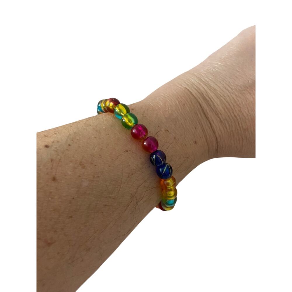 rainbow bead bracelet
